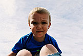 Cailer looking at the camera.