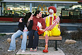 Kirsten and Erica chilling with Ronald.