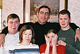 Mark's family looking goofy.  Michael, April, Dennis, Mark, Christy