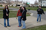 It's walk time.  Kami, Erica, Kirsten, Mark.