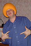 Jon throwing down some Kansas home school gang signs.