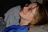 Kristi looking a little glassed over.