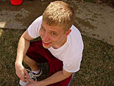 Jeremy flashes those deep blue eyes that the ladies love.