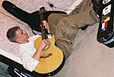Jeremy playing the guitar.