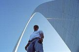 Tyler stands tall by the arch.