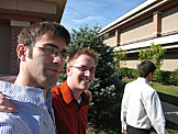 Dan and Abe have a nice time while Kyle walks away.