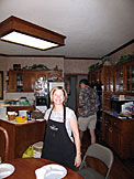 April and Dennis working in the kitchen.  It's where they do some of their best work.