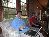 Make and funny face for the camera...Dan and Michael appease their fans.