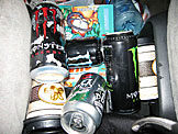 Evidence of how Dan and Kyle stayed awake for the past 12 hours of driving.