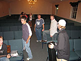 After the concert, hanging out with Mark and Jeremy.