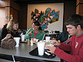 Christy, Erica, Kirsten, and Kyle enjoy lunch at JCCC.