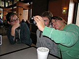 Kirsten, Mark, and Erica take silly pictures.