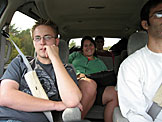 Abe, Erica, Kyle, and Dan drive on.