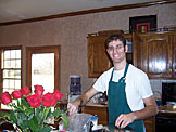 Chef Dan cooks the lasagna noodles.