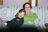 Christy and Katy chill and listen to the music.