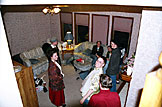 Milling around as we wait for the last guests.