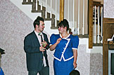 Mark and Erica, aka "Flash" and "Madame Blueberry", MC the after dinner festivities.