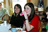 Erica and Kirsten laugh about the sippy cup episode.
