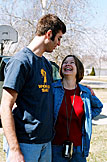 Dan and April say goodbye.