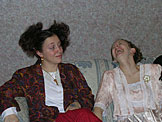 Ruthie and Kristi try to act serious for a picture.