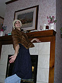 Karina shows off her newly acquired outfit.