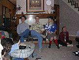 Warren Kittler, Abe, Anna Roggow, and Michael wait for the festivities to commence.