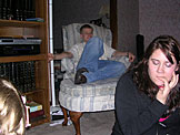 Jeremy relaxes while everyone else plays reindeer games.