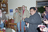 Everyone gets ready to toast to a happy new year with some sparkling fruit juice.