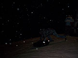 Kyle Fiechter tubing in the dark.
