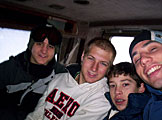 Zachary Schumacher, Joel Stickling, Andrew Schlatter, and Jon Gerst cannot wait to hit the slopes.