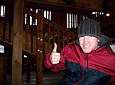 Joe Leman gives skiing the thumbs up.